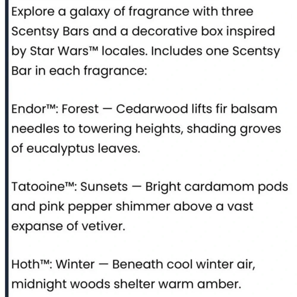 NEW small Scentsy Mod taupe warmer AND Star Wars Outer Rim 3-pack Scentsy bars